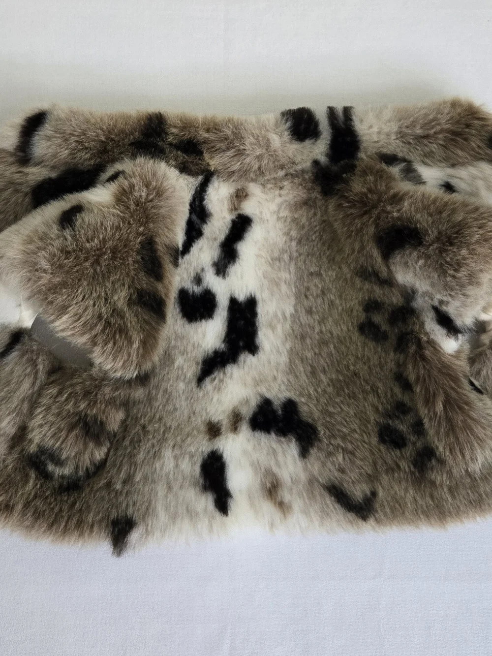 The Children's Place Faux Fur Cropped Jacket - Brown & Black Spot Size 3T. D3 e